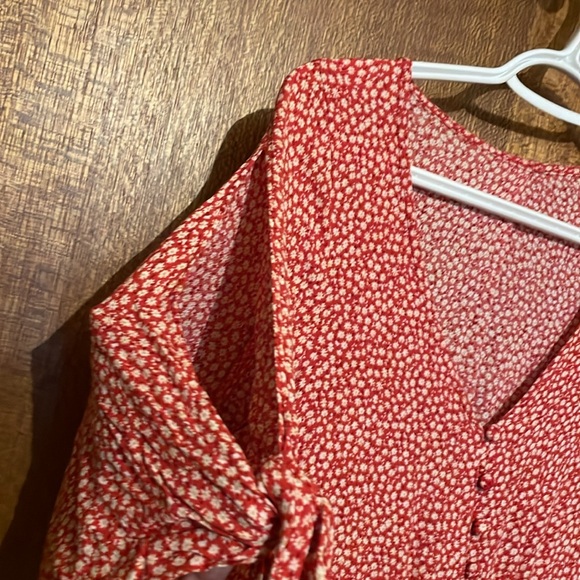 Vintage Red Flower Dress - Picture 4 of 4